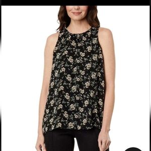 Vince Camuto Sleeveless High-Neck Floral Blouse, Size XS, NWT